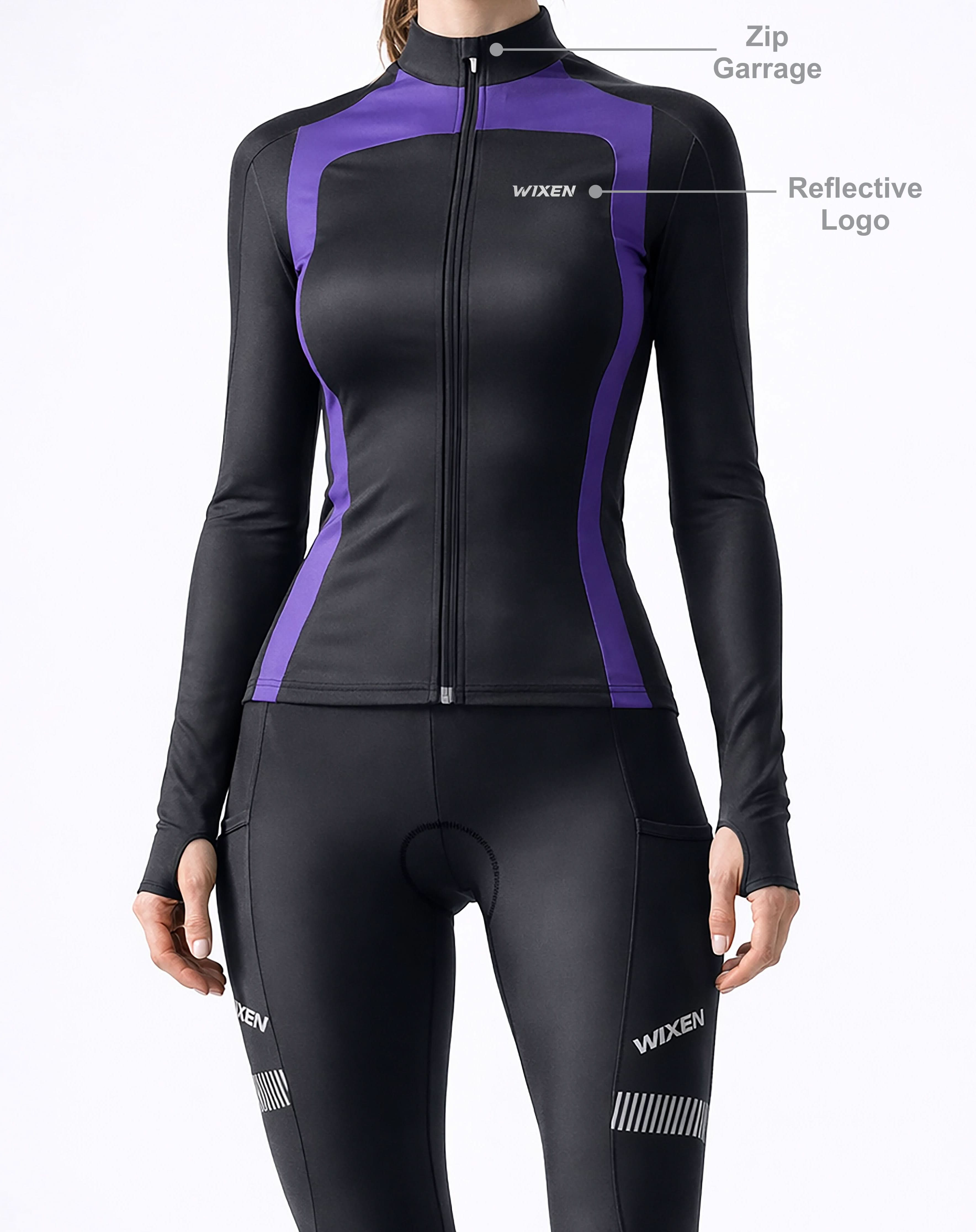 Women’s Purple Thermal Cycling Jacket Secondary image