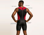 Men's Red Sleeveless Rear Zip Performance Triathlon Suit
