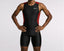 Men's Red Sleeveless Rear Zip Performance Triathlon Suit