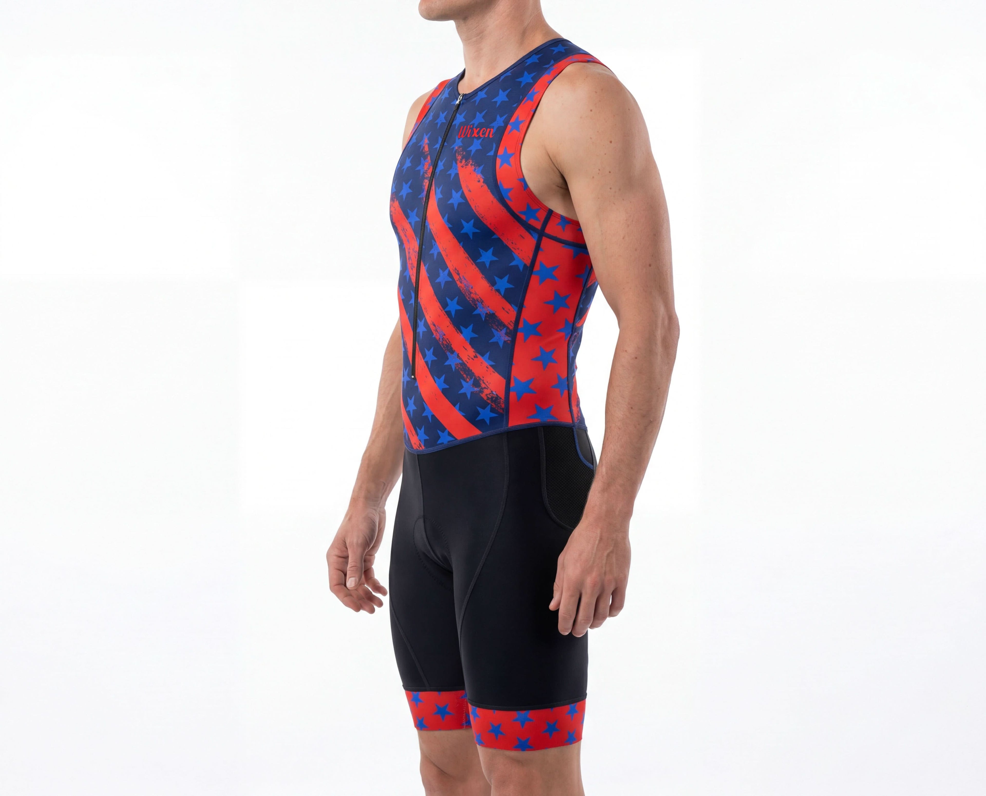 Men's Triathlon Us Flag Race Suit