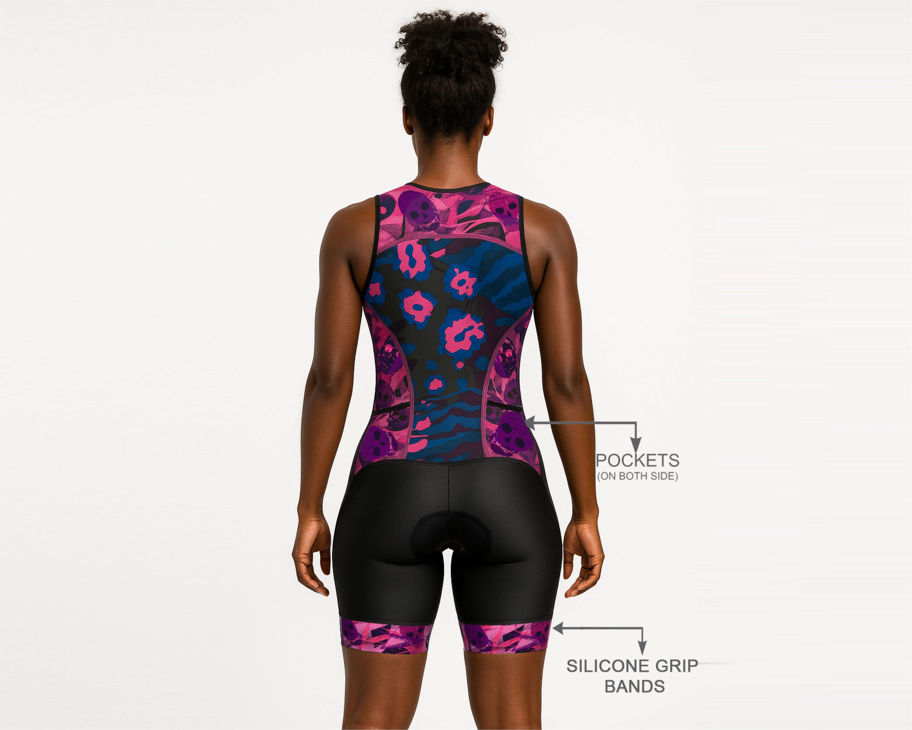Women's Sleeveless Stripe Triathlon Suit