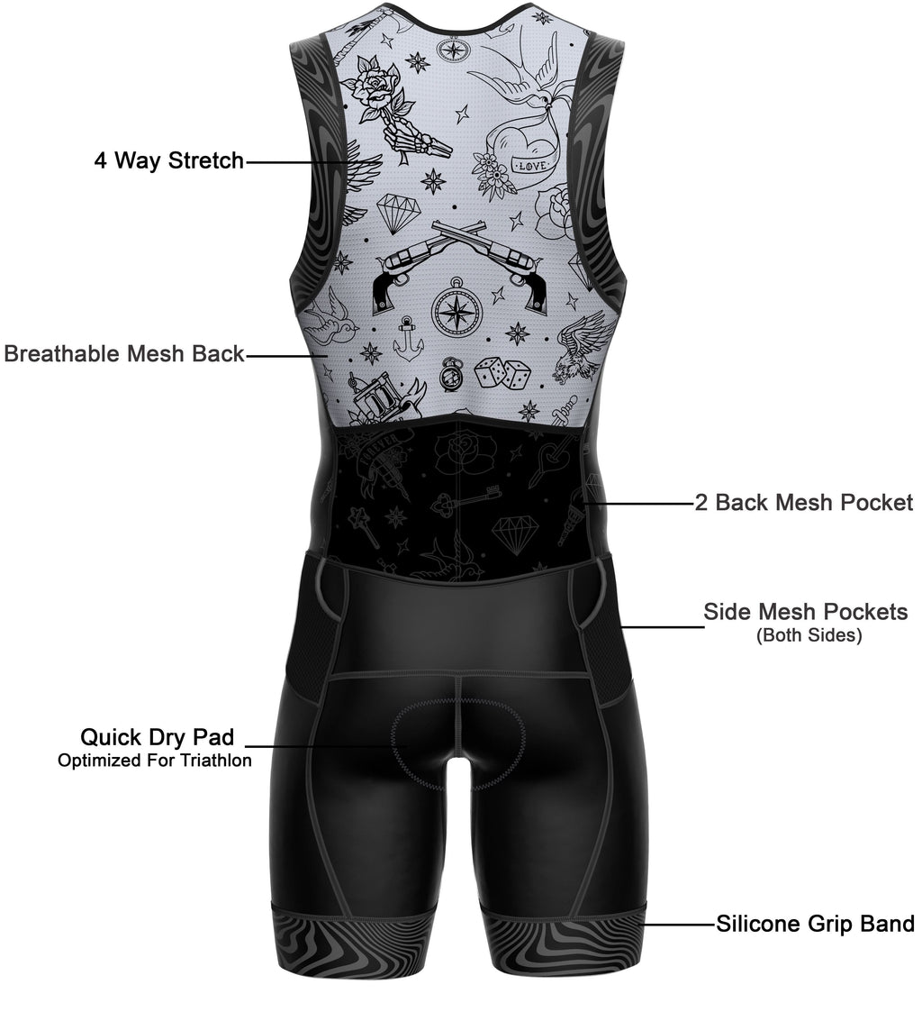 Men's Triathlon Tattoo Race Suit