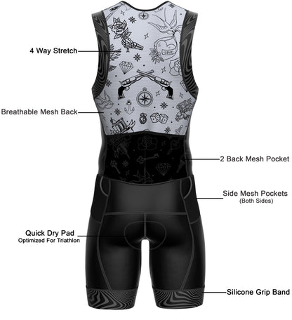 Men's Triathlon Tattoo Race Suit
